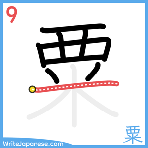 How to write "粟" - stroke 9
