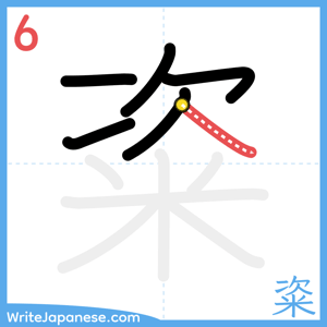How to write "粢" - stroke 6