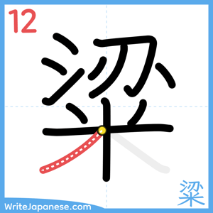 How to write "粱" - stroke 12