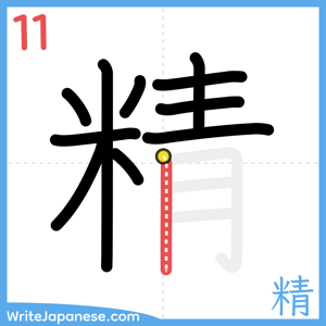 How to write "精" - stroke 11