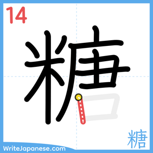 How to write "糖" - stroke 14