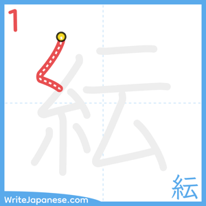 How to write "紜" - stroke 1