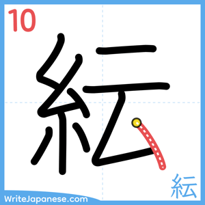 How to write "紜" - stroke 10