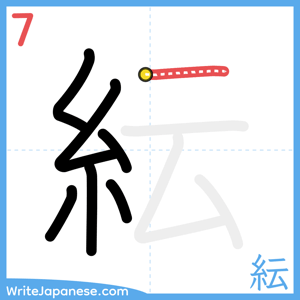 How to write "紜" - stroke 7