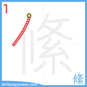 How to write "絛" - stroke 1