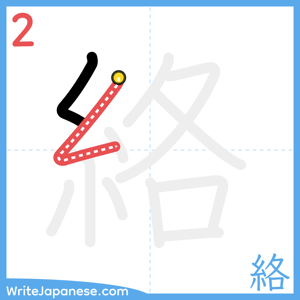 How to write "絡" - stroke 2