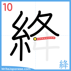 How to write "絳" - stroke 10