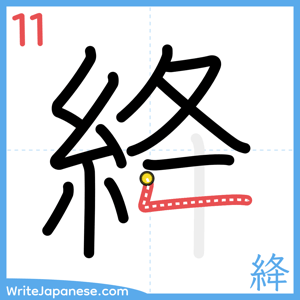 How to write "絳" - stroke 11