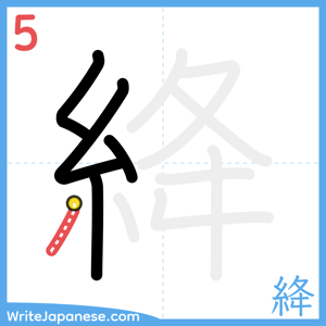 How to write "絳" - stroke 5