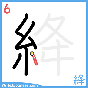 How to write "絳" - stroke 6