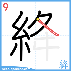 How to write "絳" - stroke 9