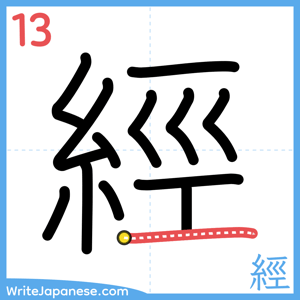 How to write "經" - stroke 13