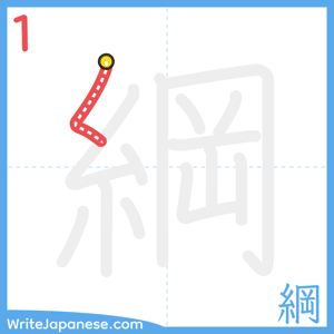 How to write "綱" - stroke 1