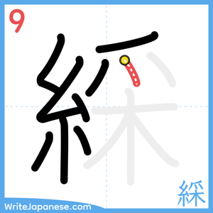 How to write "綵" - stroke 9
