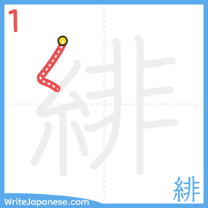 How to write "緋" - stroke 1