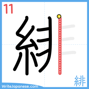 How to write "緋" - stroke 11