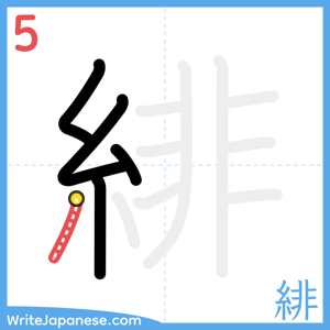 How to write "緋" - stroke 5