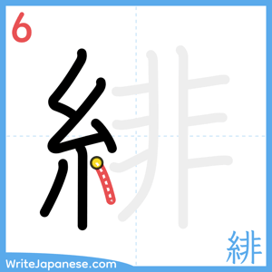 How to write "緋" - stroke 6