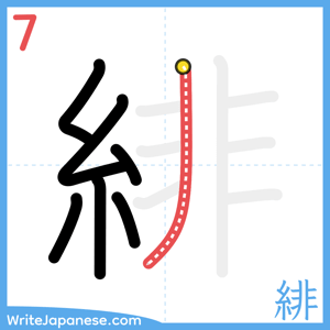 How to write "緋" - stroke 7