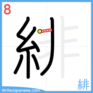 How to write "緋" - stroke 8