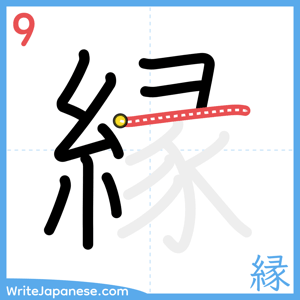 How to write "縁" - stroke 9