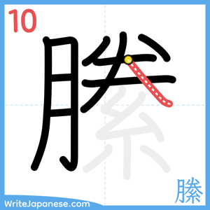 How to write "縢" - stroke 10