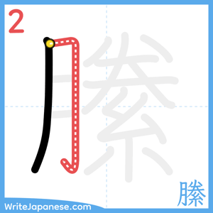 How to write "縢" - stroke 2