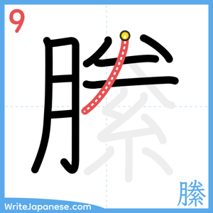 How to write "縢" - stroke 9