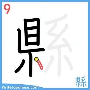 How to write "縣" - stroke 9