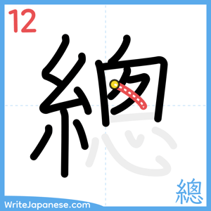 How to write "總" - stroke 12