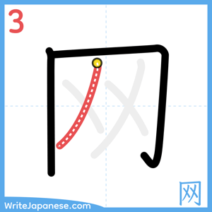 How to write "网" - stroke 3