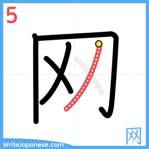 How to write "网" - stroke 5