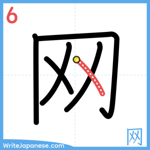 How to write "网" - stroke 6