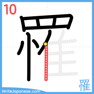 How to write "罹" - stroke 10