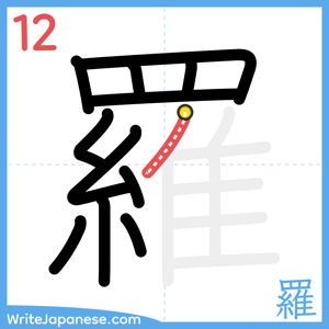 How to write "羅" - stroke 12