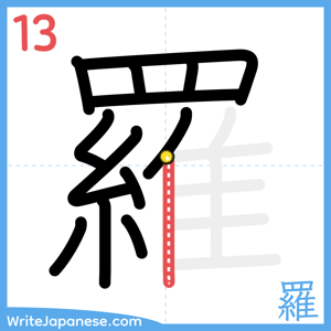 How to write "羅" - stroke 13