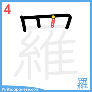 How to write "羅" - stroke 4