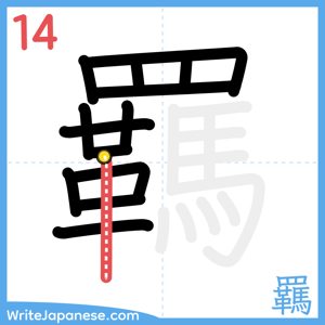 How to write "羈" - stroke 14
