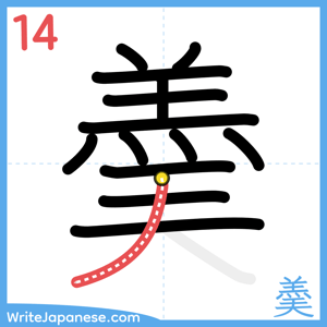 How to write "羮" - stroke 14