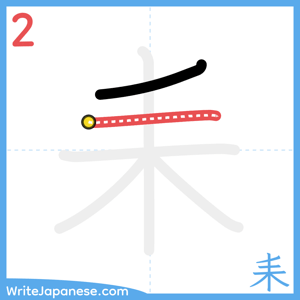 How to write "耒" - stroke 2