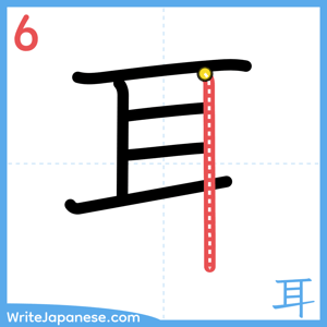 How to write "耳" - stroke 6