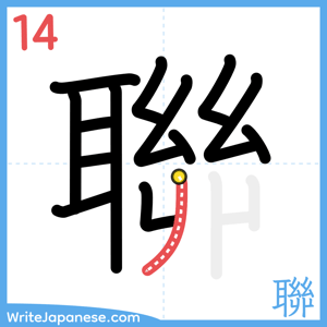 How to write "聯" - stroke 14