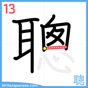 How to write "聰" - stroke 13