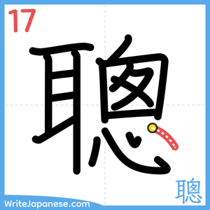 How to write "聰" - stroke 17