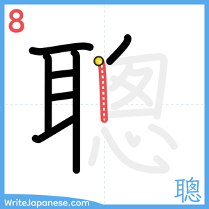 How to write "聰" - stroke 8