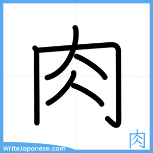How to write "肉" - complete stroke order