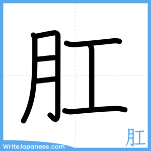 How to write "肛" - complete stroke order