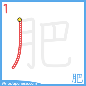 How to write "肥" - stroke 1