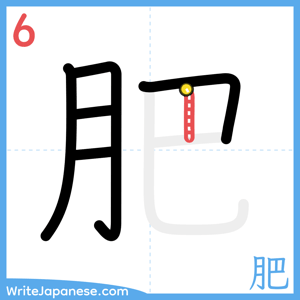 How to write "肥" - stroke 6