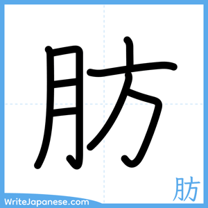 How to write "肪" - complete stroke order